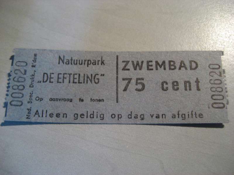 Zwembadticket 75 cent
