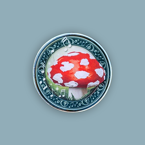 Muzikale paddenstoel pin